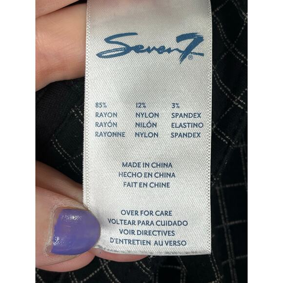 Seven7 Windowpane plaid pants in black/white, size 14, EUC - Picture 3 of 9